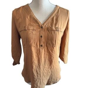Maurices Camel V-Neck Blouse